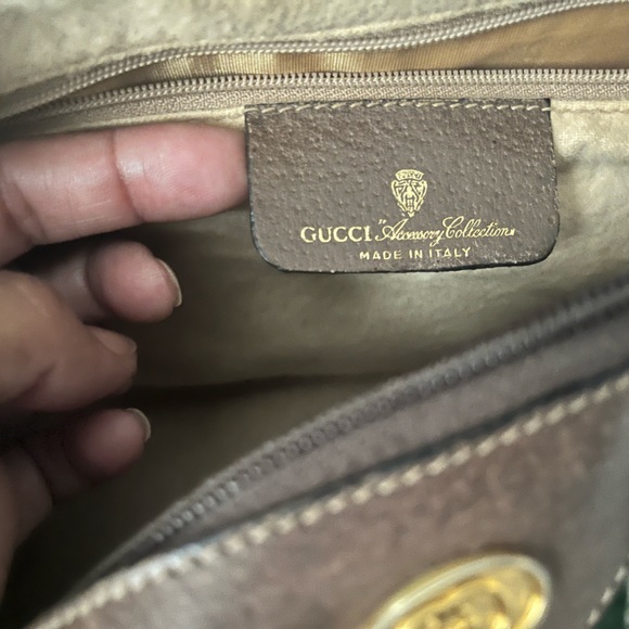 Gucci Boston Brown color Green & Red Web GG monogram Bag - Picture 5 of 9